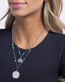 Sand Dollar Season - Blue Necklace - Paparazzi Accessories Necklace Bedazzle Me Pretty Mobile Fashion Boutique