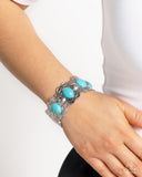Sandstone Serenade - Blue Bracelet - Paparazzi Accessories Bracelet Bedazzle Me Pretty Mobile Fashion Boutique