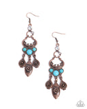 Santa Fe Sashay - Copper Earrings - Paparazzi Accessories Earrings Bedazzle Me Pretty Mobile Fashion Boutique