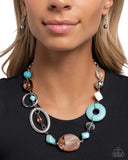 Santa Fe Service - Blue Necklace - Paparazzi Accessories Necklace Bedazzle Me Pretty Mobile Fashion Boutique