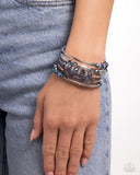 Sassy Stack - Blue Bracelet - Paparazzi Accessories Bracelet Bedazzle Me Pretty Mobile Fashion Boutique