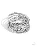 Sassy Stack - Silver Bracelet - Paparazzi Accessories Bracelet Bedazzle Me Pretty Mobile Fashion Boutique