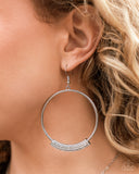 Sassy Story - White Earrings - Paparazzi Accessories Earrings Bedazzle Me Pretty Mobile Fashion Boutique