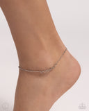 Satellite Shimmer - Silver Anklet - Paparazzi Accessories Anklet Bedazzle Me Pretty Mobile Fashion Boutique
