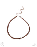Satellite Strands - Copper Necklace - Paparazzi Accessories Necklace Bedazzle Me Pretty Mobile Fashion Boutique