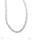 Satellite Strands - Silver Necklace - Paparazzi Accessories Necklace Bedazzle Me Pretty Mobile Fashion Boutique