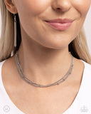 Satellite Strands - Silver Necklace - Paparazzi Accessories Necklace Bedazzle Me Pretty Mobile Fashion Boutique