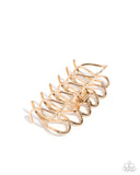 Scalloped Showstopper - Gold Hair Clip - Paparazzi Accessories Hair Clip Bedazzle Me Pretty Mobile Fashion Boutique