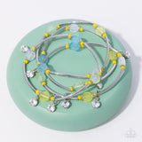 Scattered Sheen - Yellow Bracelet - Paparazzi Accessories Bracelet Bedazzle Me Pretty Mobile Fashion Boutique