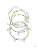 Scattered Sheen - Yellow Bracelet - Paparazzi Accessories Bracelet Bedazzle Me Pretty Mobile Fashion Boutique