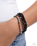 Scattered Sparkle - Black Bracelet - Paparazzi Accessories Bracelet Bedazzle Me Pretty Mobile Fashion Boutique