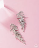 Scattered Surety - White Post Earrings - Paparazzi Accessories Post Earrings Bedazzle Me Pretty Mobile Fashion Boutique