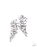 Scattered Surety - White Post Earrings - Paparazzi Accessories Post Earrings Bedazzle Me Pretty Mobile Fashion Boutique