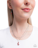 Scintillating Stars - Red Necklace - Paparazzi Accessories Necklace Bedazzle Me Pretty Mobile Fashion Boutique