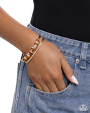 Sculpted Splendor - Brown Bracelet - Paparazzi Accessories Bracelet Bedazzle Me Pretty Mobile Fashion Boutique