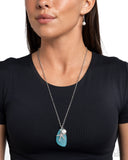 Sea Glass Stash - Blue Necklace - Paparazzi Accessories Necklace Bedazzle Me Pretty Mobile Fashion Boutique
