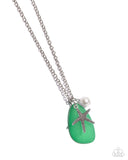Sea Glass Stash - Green Necklace - Paparazzi Accessories Necklace Bedazzle Me Pretty Mobile Fashion Boutique