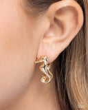Sea Horse Statement - Gold Earrings - Paparazzi Accessories Earrings Bedazzle Me Pretty Mobile Fashion Boutique