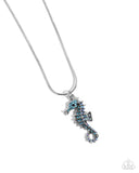 Seahorse Shanty - Blue Necklace - Paparazzi Accessories Necklace Bedazzle Me Pretty Mobile Fashion Boutique