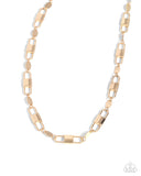 Seamless Sunset - Gold Necklace - Paparazzi Accessories Necklace Bedazzle Me Pretty Mobile Fashion Boutique