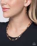 Seamless Sunset - Gold Necklace - Paparazzi Accessories Necklace Bedazzle Me Pretty Mobile Fashion Boutique