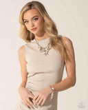 Seashell Shanty - White Necklace - Paparazzi Accessories Necklace Bedazzle Me Pretty Mobile Fashion Boutique
