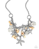 Seashell Shanty - White Necklace - Paparazzi Accessories Necklace Bedazzle Me Pretty Mobile Fashion Boutique