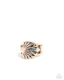 Seashell Side - Blue Ring - Paparazzi Accessories Ring Bedazzle Me Pretty Mobile Fashion Boutique