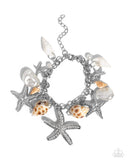 Seashell Song - White Bracelet - Paparazzi Accessories Bracelet Bedazzle Me Pretty Mobile Fashion Boutique