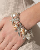 Seashell Song - White Bracelet - Paparazzi Accessories Bracelet Bedazzle Me Pretty Mobile Fashion Boutique