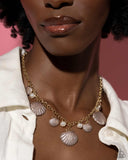 Seashell Sophistication - Brown Necklace - Paparazzi Accessories Necklace Bedazzle Me Pretty Mobile Fashion Boutique