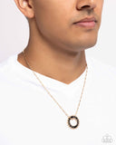 Second Gear - Gold Mens Necklace - Paparazzi Accessories Mens Necklace Bedazzle Me Pretty Mobile Fashion Boutique