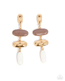 Secretive Shimmer - Brown Post Earrings - Paparazzi Accessories Post Earrings Bedazzle Me Pretty Mobile Fashion Boutique