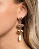 Secretive Shimmer - Brown Post Earrings - Paparazzi Accessories Post Earrings Bedazzle Me Pretty Mobile Fashion Boutique