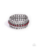 Secure Shimmer - Red Bracelet - Paparazzi Accessories Bracelet Bedazzle Me Pretty Mobile Fashion Boutique