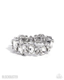 Secure Sparkle - White Bracelet - Paparazzi Accessories Bracelet Bedazzle Me Pretty Mobile Fashion Boutique