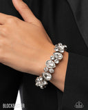 Secure Sparkle - White Bracelet - Paparazzi Accessories Bracelet Bedazzle Me Pretty Mobile Fashion Boutique