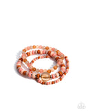 Seed Bead Stack - Orange Bracelet - Paparazzi Accessories Bracelet Bedazzle Me Pretty Mobile Fashion Boutique