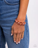 Seed Bead Stack - Orange Bracelet - Paparazzi Accessories Bracelet Bedazzle Me Pretty Mobile Fashion Boutique