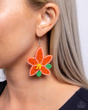 Seed Bead Symmetry - Orange Earrings - Paparazzi Accessories Earrings Bedazzle Me Pretty Mobile Fashion Boutique