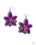 Seed Bead Symmetry - Purple Earrings - Paparazzi Accessories Earrings Bedazzle Me Pretty Mobile Fashion Boutique