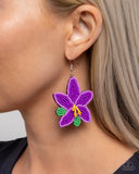 Seed Bead Symmetry - Purple Earrings - Paparazzi Accessories Earrings Bedazzle Me Pretty Mobile Fashion Boutique