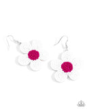 Seed Bead Vibrancy - White Earrings - Paparazzi Accessories Earrings Bedazzle Me Pretty Mobile Fashion Boutique