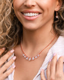 Seeking Out Squares - Copper Necklace - Paparazzi Accessories Necklace Bedazzle Me Pretty Mobile Fashion Boutique