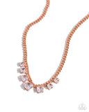 Seeking Out Squares - Copper Necklace - Paparazzi Accessories Necklace Bedazzle Me Pretty Mobile Fashion Boutique