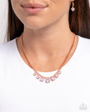 Seeking Out Squares - Copper Necklace - Paparazzi Accessories Necklace Bedazzle Me Pretty Mobile Fashion Boutique