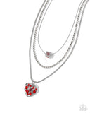 Seize the Sides - Red Necklace - Paparazzi Accessories Necklace Bedazzle Me Pretty Mobile Fashion Boutique