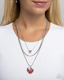 Seize the Sides - Red Necklace - Paparazzi Accessories Necklace Bedazzle Me Pretty Mobile Fashion Boutique