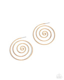 Seize the Spiral - Gold Post Earrings - Paparazzi Accessories Post Earrings Bedazzle Me Pretty Mobile Fashion Boutique