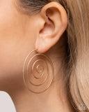Seize the Spiral - Gold Post Earrings - Paparazzi Accessories Post Earrings Bedazzle Me Pretty Mobile Fashion Boutique